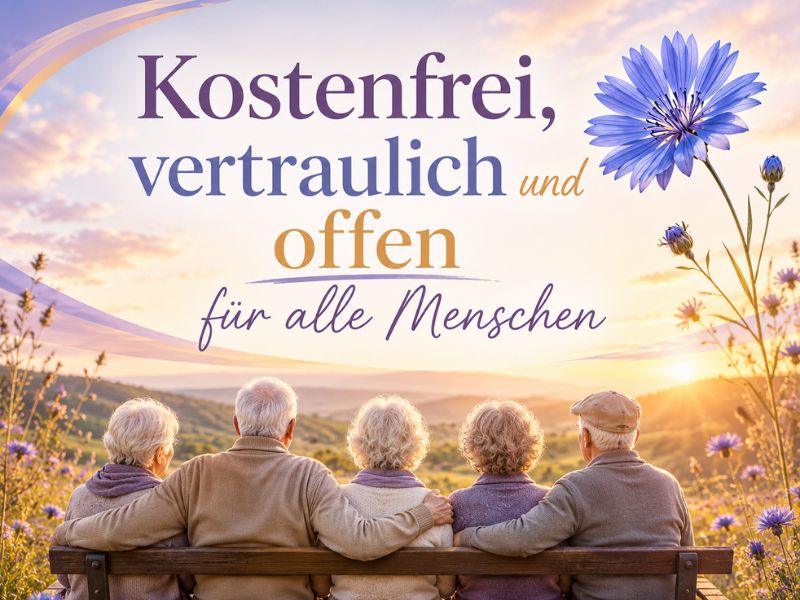 kostenfrei, vertraulich und offen für alle menschen - flyer